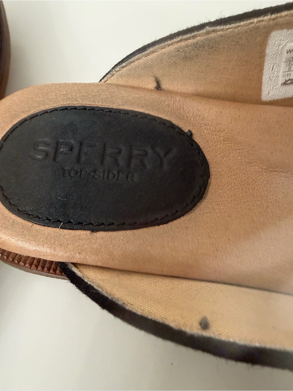 Sperry Black Tassel Backless Loafers Suede Size 8 - Picture 6 of 10